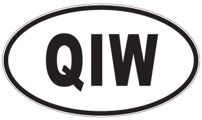 QIW - 3 Letter Initials Oval Sticker