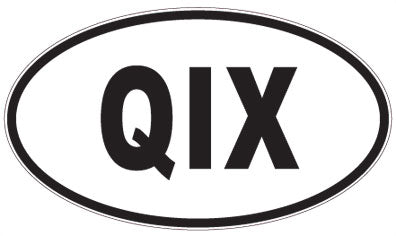 QIX - 3 Letter Initials Oval Sticker