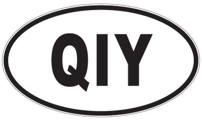 QIY - 3 Letter Initials Oval Sticker