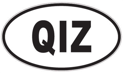 QIZ - 3 Letter Initials Oval Sticker