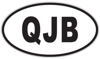 QJB - 3 Letter Initials Oval Sticker