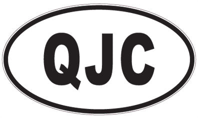 QJC - 3 Letter Initials Oval Sticker