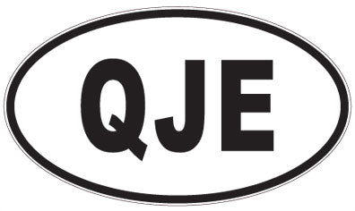 QJE - 3 Letter Initials Oval Sticker