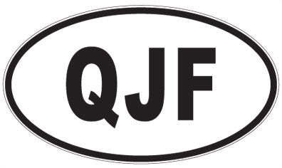 QJF - 3 Letter Initials Oval Sticker