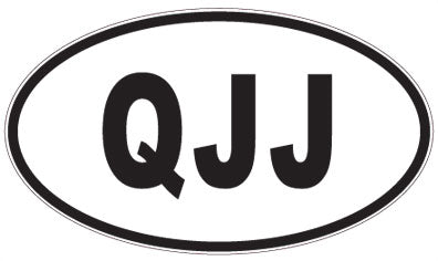 QJJ - 3 Letter Initials Oval Sticker