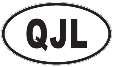 QJL - 3 Letter Initials Oval Sticker