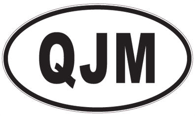 QJM - 3 Letter Initials Oval Sticker