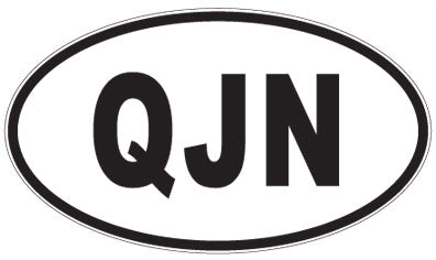 QJN - 3 Letter Initials Oval Sticker