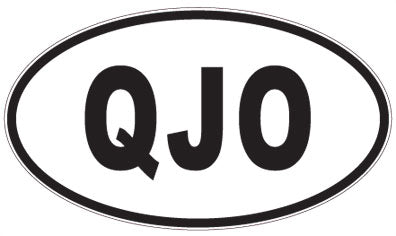 QJO - 3 Letter Initials Oval Sticker