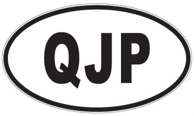 QJP - 3 Letter Initials Oval Sticker