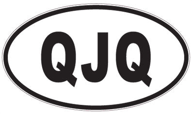 QJQ - 3 Letter Initials Oval Sticker
