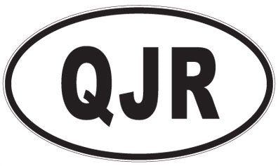 QJR - 3 Letter Initials Oval Sticker