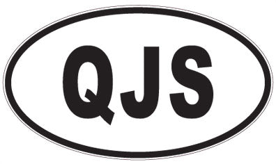 QJS - 3 Letter Initials Oval Sticker