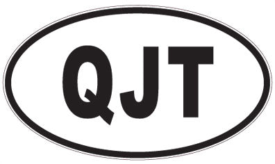 QJT - 3 Letter Initials Oval Sticker
