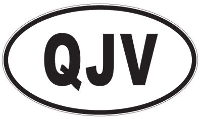 QJV - 3 Letter Initials Oval Sticker