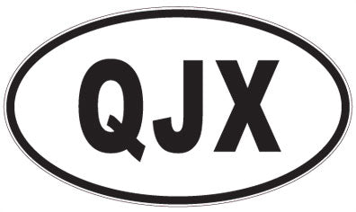 QJX - 3 Letter Initials Oval Sticker