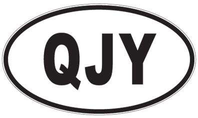 QJY - 3 Letter Initials Oval Sticker