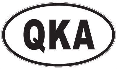 QKA - 3 Letter Initials Oval Sticker