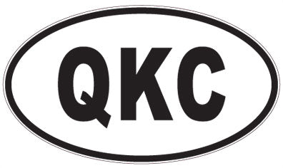 QKC - 3 Letter Initials Oval Sticker