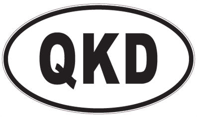 QKD - 3 Letter Initials Oval Sticker