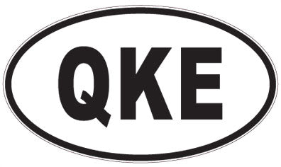 QKE - 3 Letter Initials Oval Sticker