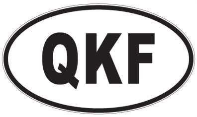 QKF - 3 Letter Initials Oval Sticker