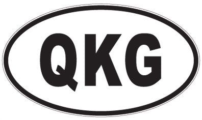 QKG - 3 Letter Initials Oval Sticker