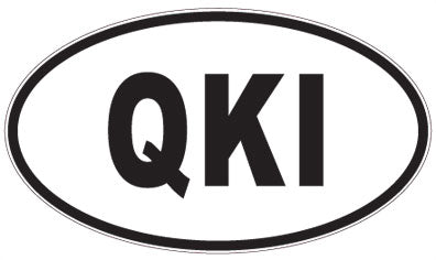QKI - 3 Letter Initials Oval Sticker