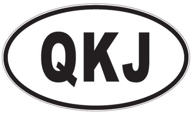 QKJ - 3 Letter Initials Oval Sticker