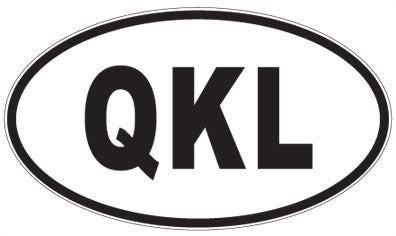 QKL - 3 Letter Initials Oval Sticker