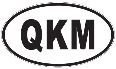 QKM - 3 Letter Initials Oval Sticker