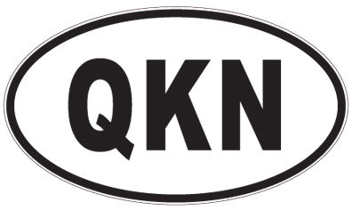 QKN - 3 Letter Initials Oval Sticker