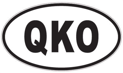 QKO - 3 Letter Initials Oval Sticker