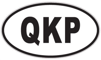 QKP - 3 Letter Initials Oval Sticker