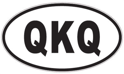 QKQ - 3 Letter Initials Oval Sticker
