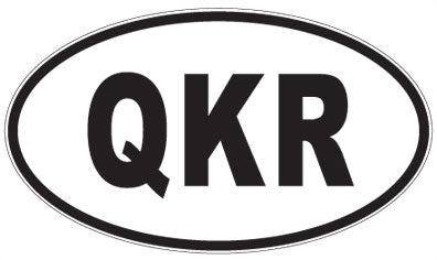 QKR - 3 Letter Initials Oval Sticker
