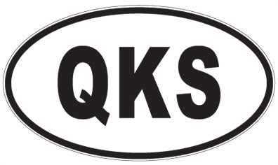 QKS - 3 Letter Initials Oval Sticker