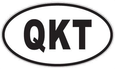 QKT - 3 Letter Initials Oval Sticker