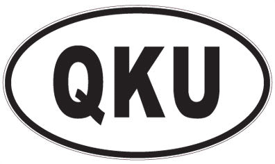 QKU - 3 Letter Initials Oval Sticker