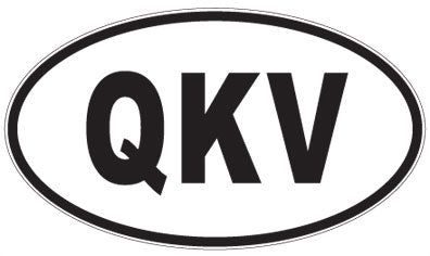 QKV - 3 Letter Initials Oval Sticker