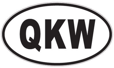 QKW - 3 Letter Initials Oval Sticker