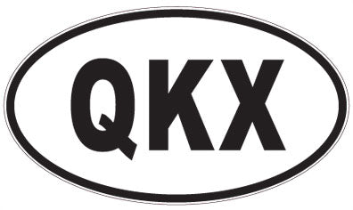 QKX - 3 Letter Initials Oval Sticker