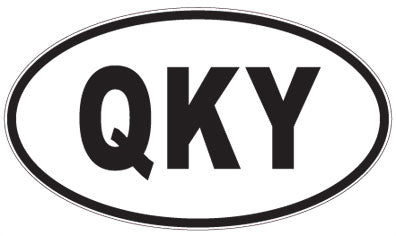 QKY - 3 Letter Initials Oval Sticker