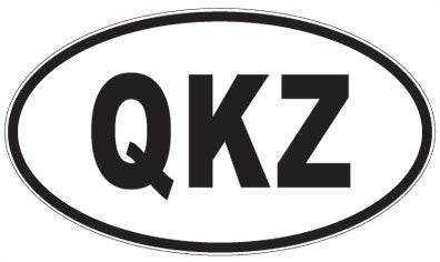 QKZ - 3 Letter Initials Oval Sticker