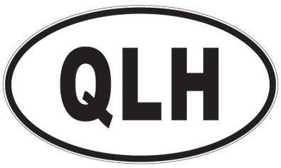 QLH - 3 Letter Initials Oval Sticker