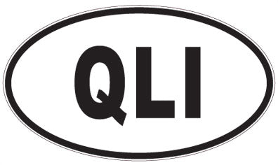 QLI - 3 Letter Initials Oval Sticker