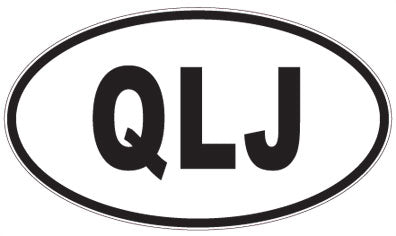 QLJ - 3 Letter Initials Oval Sticker