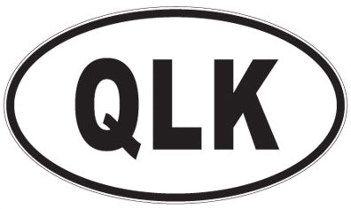 QLK - 3 Letter Initials Oval Sticker