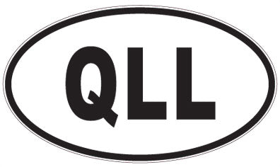 QLL - 3 Letter Initials Oval Sticker