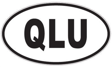 QLU - 3 Letter Initials Oval Sticker